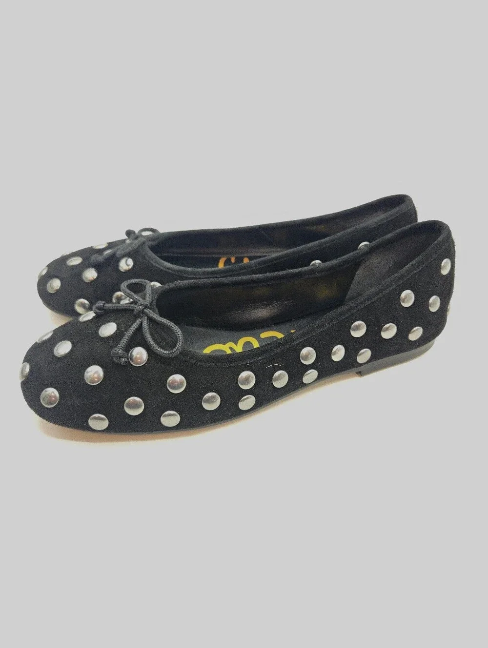 Sam Edelman Black Studded Ballet Flats with Bow